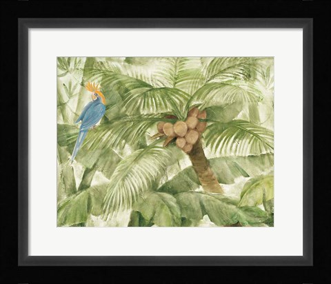 Framed Tropical Canopy I Green Print