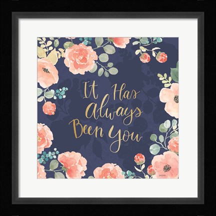 Framed Blooming Delight V Blue Print