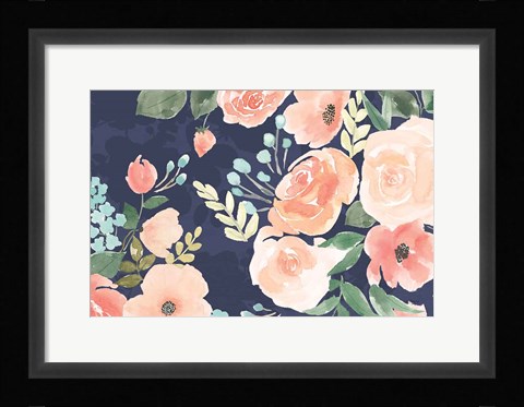 Framed Blooming Delight III Blue Print