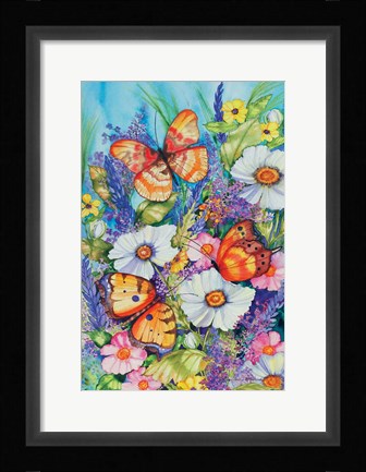Framed Butterfly Garden Print