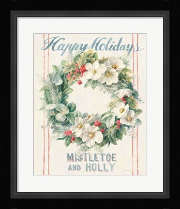 Framed Floursack Holiday Bright II Print