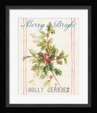Framed Floursack Holiday Bright I Print