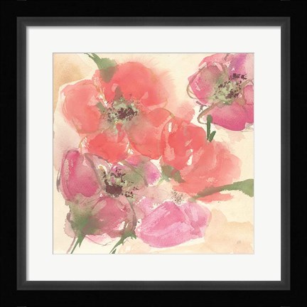 Framed Coral Blooms I Print