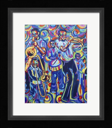Framed New Orleans Street Jazz Music Print
