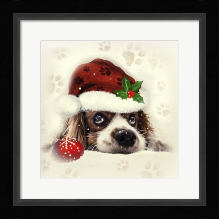 Framed Christmas Puppy Print