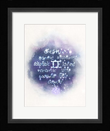 Framed Starlight Astology Gemini Print