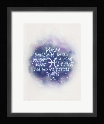Framed Starlight Astology Pisces Print