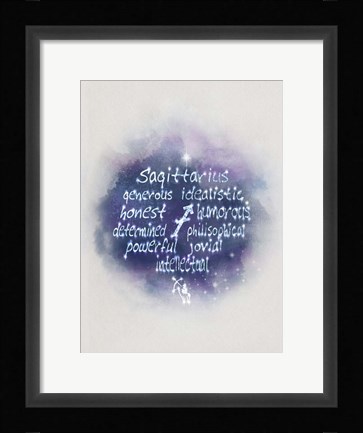 Framed Starlight Astology Sagitarius Print