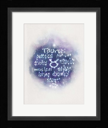 Framed Starlight Astology Taurus Print