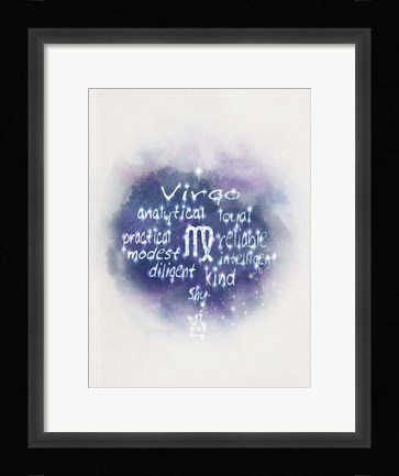 Framed Starlight Astology Virgo Print
