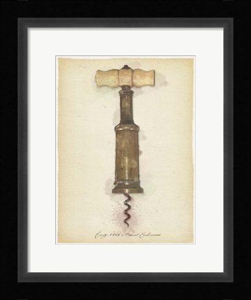 Framed Early1800 Barrel Corkscrew Print
