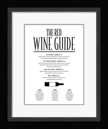 Framed Red Wine Guide Print