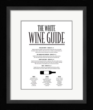 Framed White Wine Guide Print