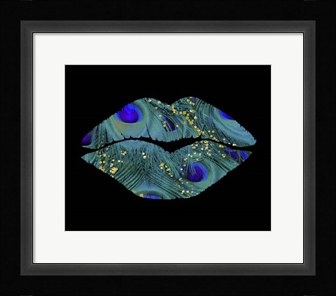 Framed Peacock Kiss Print