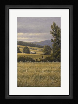 Framed Hayfields Near Arlington Print