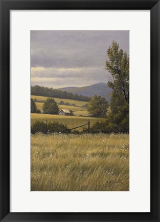 Framed Hayfields Near Arlington Print