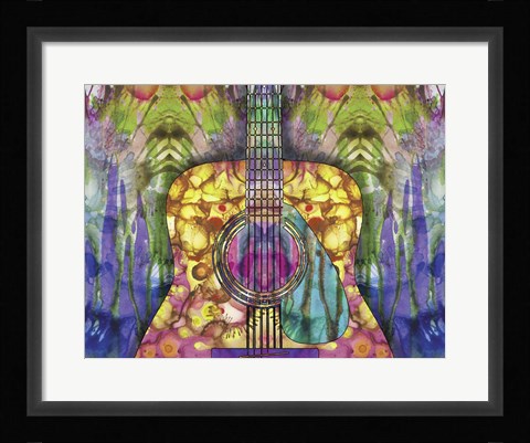Framed Guitar 2 Print