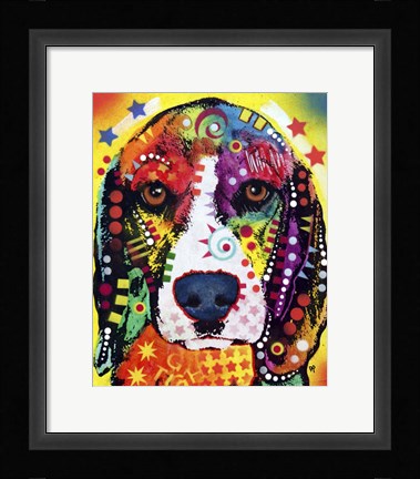 Framed Beagle Face Print