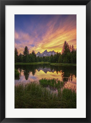 Framed Last Rays Over The Grand Tetons Print