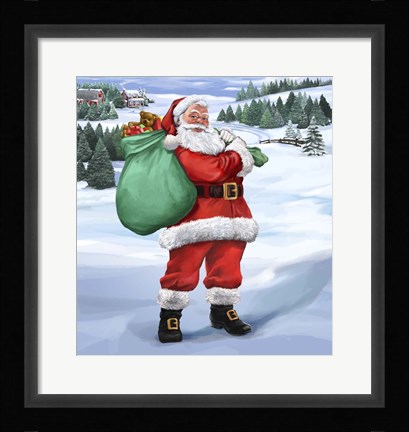 Framed Santa Country Print