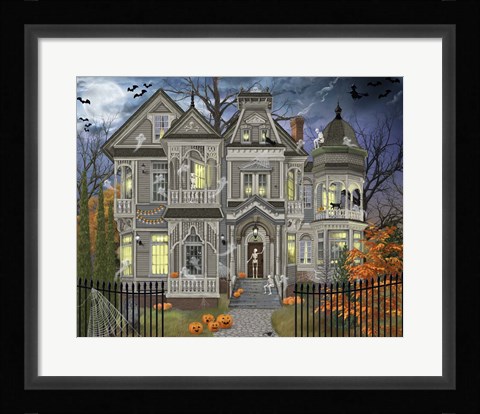 Framed Halloween House Print
