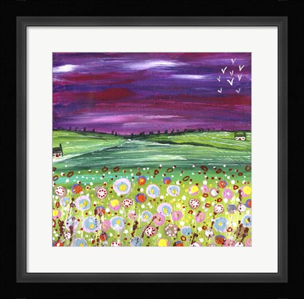 Framed Happy Flowers In Scotland Print