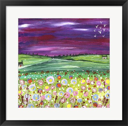 Framed Happy Flowers In Scotland Print