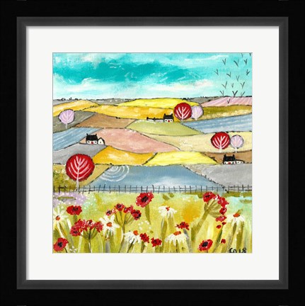 Framed Sunny Skies In The Highlands Print