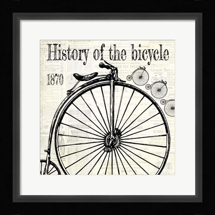 Framed History Of The Bicycle D Print