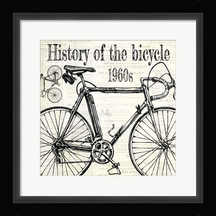 Framed History Of The Bicycle E Print