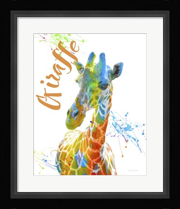 Framed Colorful Safari Animals D Print