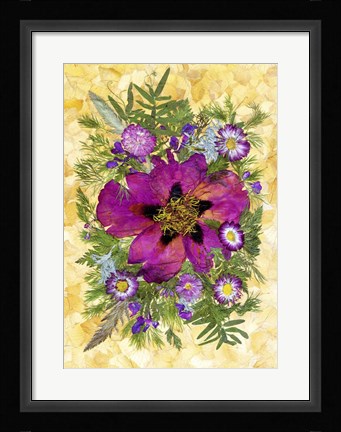 Framed Dried Peony And Daisies Print