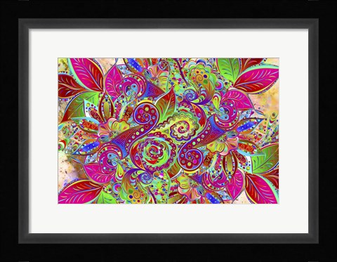 Framed Paisley Design Print