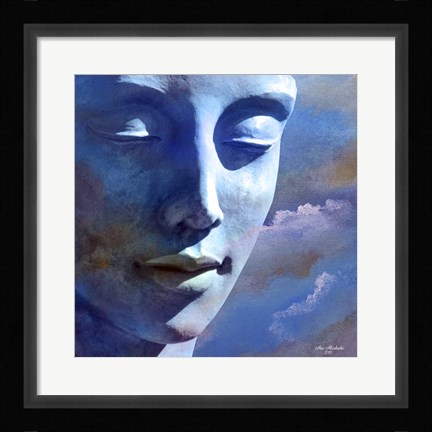 Framed Statue Face Print