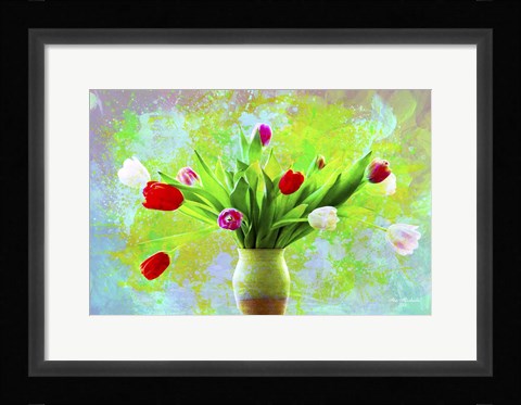 Framed Tulips Vase Print