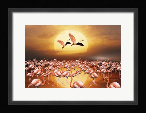 Framed Flamingo Land 2D Print