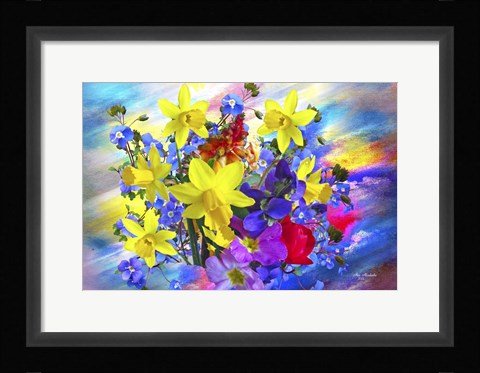 Framed Flowers Design H90 Print