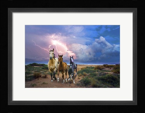 Framed Wild Horses Of The Sea Print