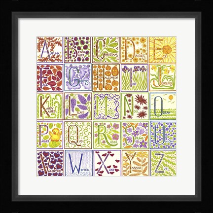 Framed Alphabet Collage 1 Print
