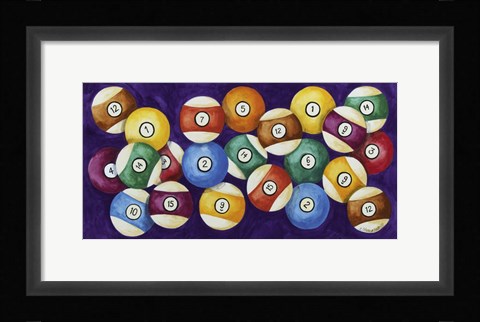 Framed Billiard Balls Print
