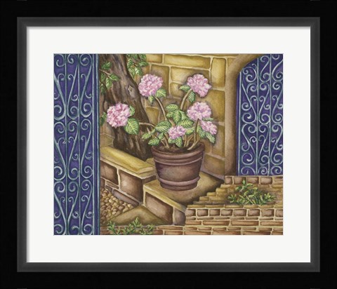 Framed California Pots Geranium Print