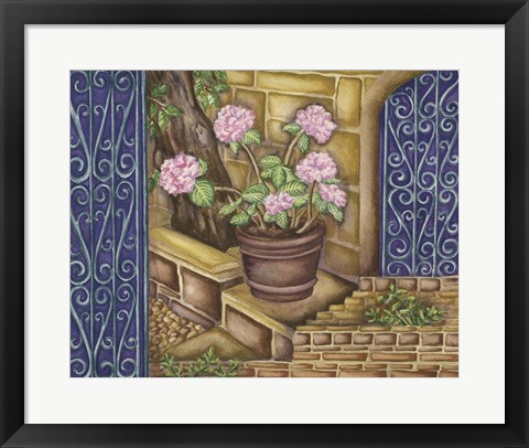 Framed California Pots Geranium Print