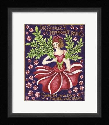 Framed Food Label Peppermints Print