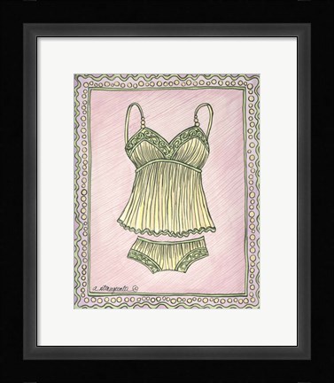 Framed Lingerie Yellow Cami Set Print
