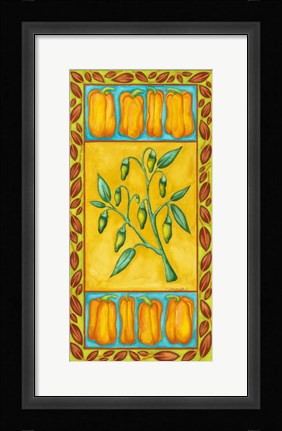 Framed Peppers Multi Green Print