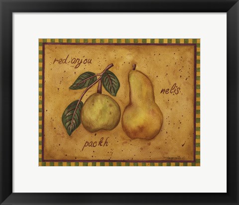 Framed Pears Red Anjou Nelis Packh Print