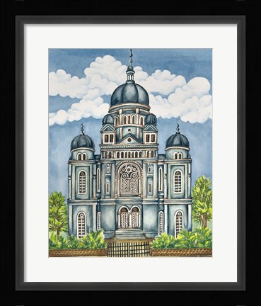 Framed Synagogue Lodz Exterior Print