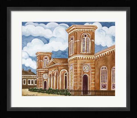 Framed Synagogue Wiznitz Exterior Print