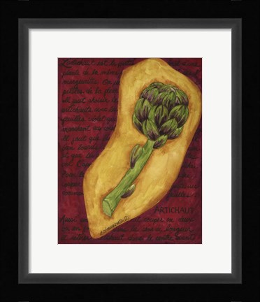 Framed Veggies On Red L Artichaut Print
