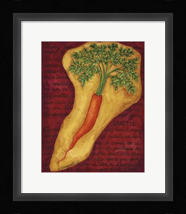 Framed Veggies On Red L Carotte Print